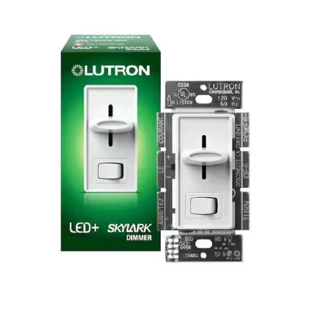 Lutron Skylark Dimmer Switch LED+ SCL-153PR-WH Single-Pole or 3-way White NEW